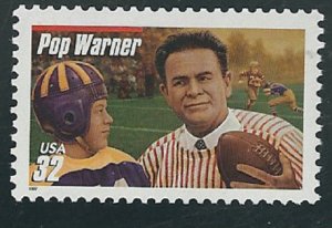 US - General Issue - 32c - Scott#: 3149 - Glenn Pop Warner MNH Single Stamp