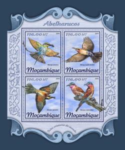 Mozambique 2018 MNH Bee-Eaters Bee-Eater 4v M/S Birds Stamps