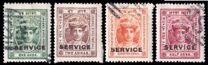 India - Indore Scott O2-O3, O6, O7 (1904-07) Used/Mint H F C