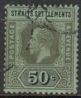 Straits Setts Scott 164 - SG209, 1912 Crown CA 50c used