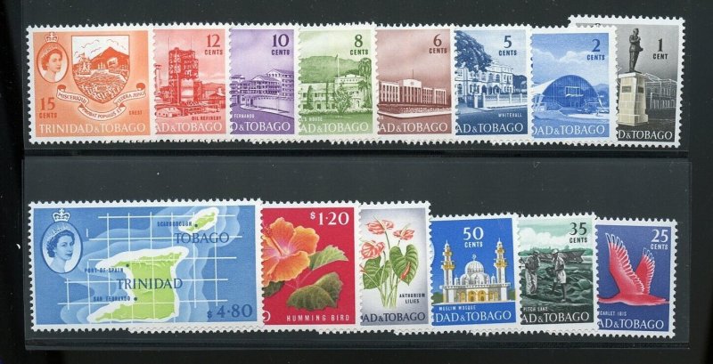 TRINIDAD & TOBAGO SCOTT #89/102 1960 DEFINITIVES MINT NEVER HINGED