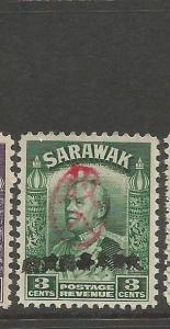 Sarawak Jap Oc 3c Oval Chop + Straight Line Chop MNH (4cnk)