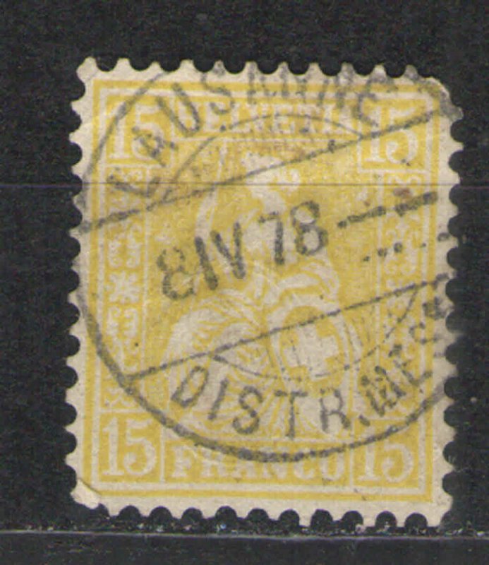Switzerland 1867-76 Sc# 54 Used G/VG - nice cancel