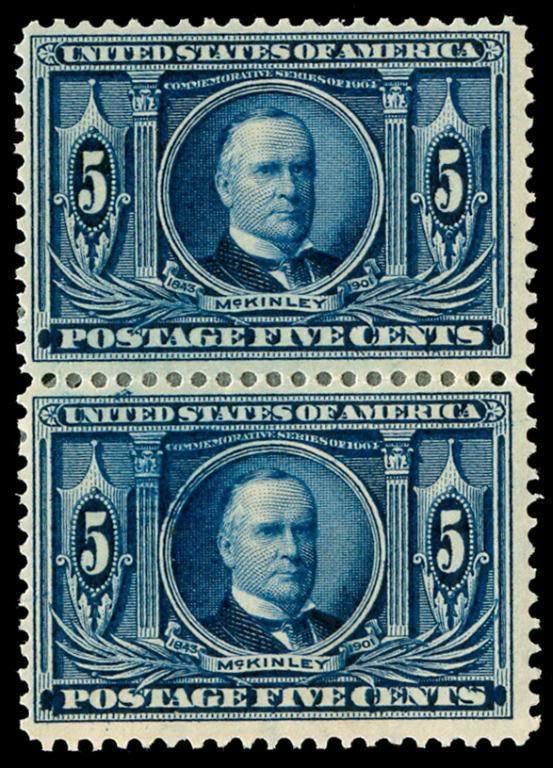 momen: US Stamps #326 pair Mint OG VF