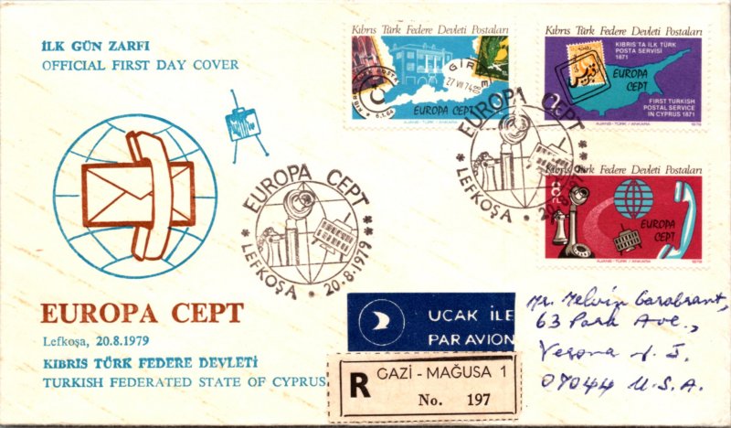 Cyprus, Worldwide First Day Cover, Europa, Telephone and Telegraph