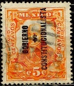 Mexico; 1914: Sc. # 427; Used w/Ovprt. Single Stamp