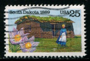 2416 US 25c South Dakota Statehood, used