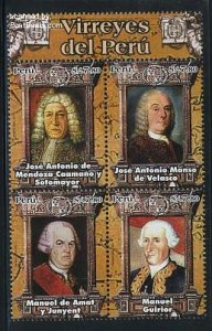 Peru 2011, Vice kings 4v+tab [T:+], MNH