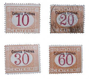 ERITREA - SCOTT# J1,J3-J4,J7 - MH/USED - CAT VAL $104.50