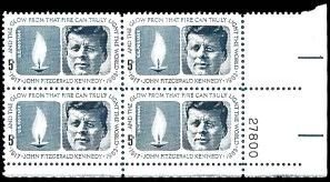 U.S.#1246 John F. Kennedy 5c Plate Block of 4, MNH. LR