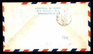 1931 FIRST FLIGHT FAM 6-123 ST. THOMAS TO NUEVITAS - C12 FRANKING (ESP#1959) 