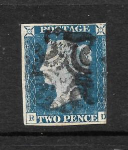 GREAT BRITAIN  1844   2d  BLUE   FU   SG 5