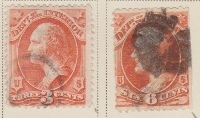 U.S. Scott #O17-O18 Dept of the Interior - Official Stamps - Used Set