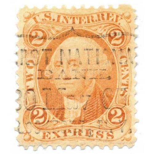 1862-71 R10C 2 cent Express First National Bank handstamp, Washington, Orange