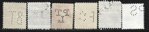 Canada Perfins (6)   used