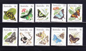 Australia 872-880 Set MNH Insects, Butterflies (A)
