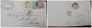 O) 1870 PERU, BRITISH POST OFFICE - CALLAO, QUEEN VICTORIA,  COAT OF ARMS, HAGUE