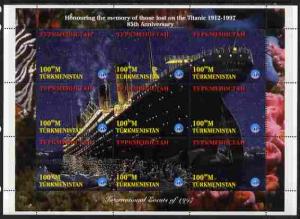 Turkmenistan 1997 85th Anniversary of Sinking of RMS Tita...