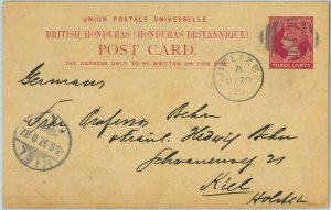 BK0412 - British Honduras -  POSTAL HISTORY - STATIONERY  CARD  to GERMANY  1897