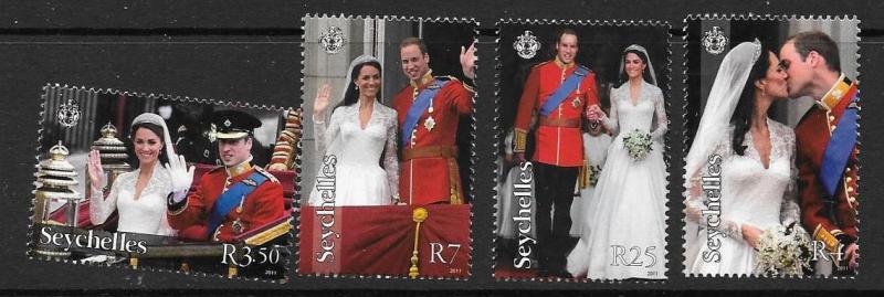 SEYCHELLES SG997/1000 2011 ROYAL WEDDING MNH 