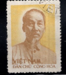 North Viet Nam Scott 55 used CTO 1957 Ho Chi Min stamp favor canceled