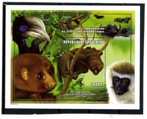 TOGO 1997 African Animals s/s Perforated mnh.vf