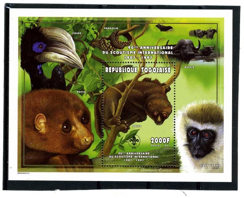 TOGO 1997 African Animals s/s Perforated mnh.vf