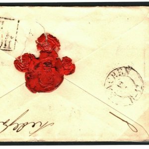 GB Cover RUSSIA DESTINATION MAIL *Lord Morpeth* RICHARD COBDEN  1847 Aachen P136