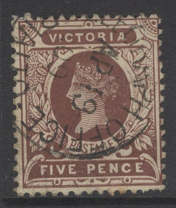 VICTORIA SG391 1901 5d REDDISH BROWN USED