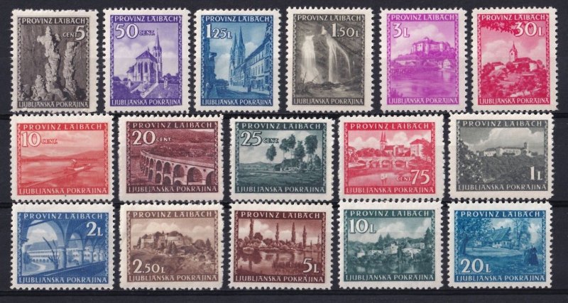 1945 Laibach WWII German Third Reich Occupation Full Set 45/60 MLH