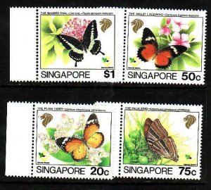 Singapore-Sc#660-3- id6-unused NH set-Insects-Butterflies-1993-