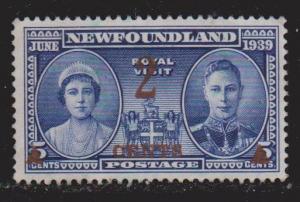 NEWFOUNDLAND Scott # 250 Used - Overprint Variety 'OENTS'