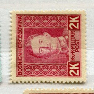 AUSTRIA; BOSNIA 1917 early pictorial Karl I issue fine used 2K. value