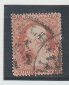 US stamp scott#  25A Used  (1857-61 3¢ Washington Type II) CV.$850.