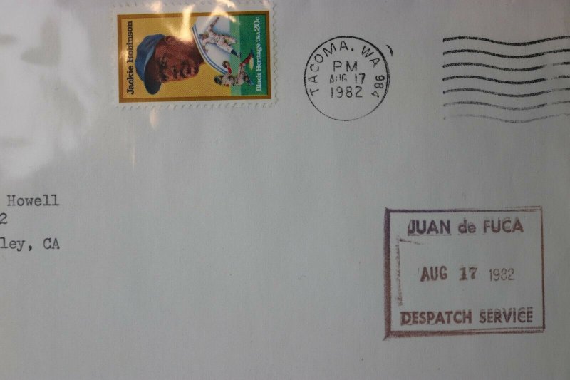 Juan De Fuca Despatch Local Post Black Ball Ferry Coho Victoria Port cover 1982