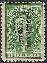 RD12 1 Dollar 1917-33 Series Stock Transfer Stamp used F