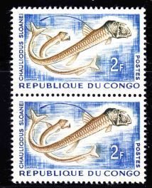 Congo, Peoples Republic,  2fr Sloan’s viperfish  (SC# 98) MNH PAIR