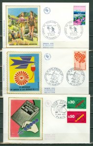 FRANCE 1972  LOT of (3) FDC..#1342/1345-46/1399