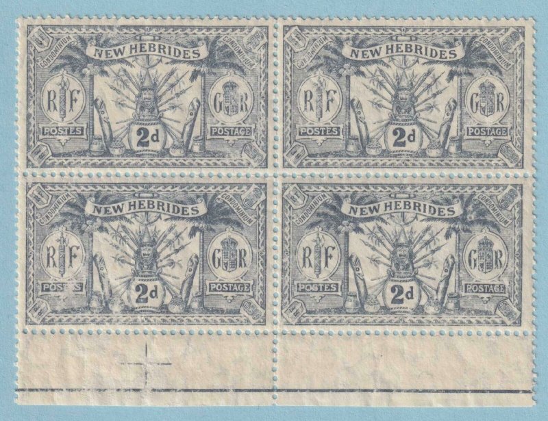 BRITISH NEW HEBRIDES 19  MINT NEVER HINGED OG ** BLOCK OF 4 - EXTRA FINE! - V614