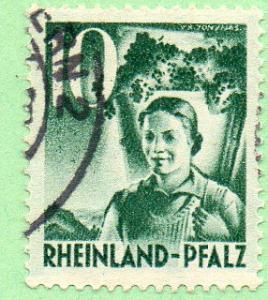 Germany Rhine Palatinate Scott  6N34 Used