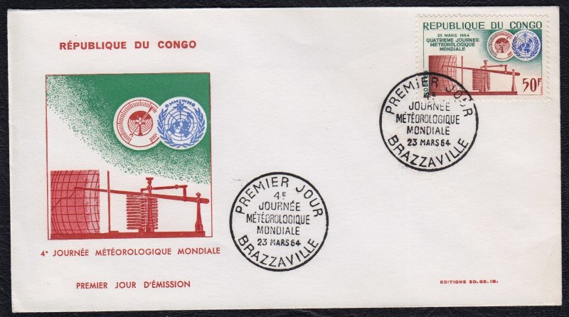 Congo 1964 World Meteorological Day First Day Cover FDC