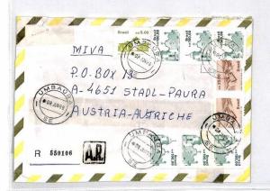 BRAZIL Cover *Umbauba* Missionary Registered Air Mail MIVA Austria 1988 CM319