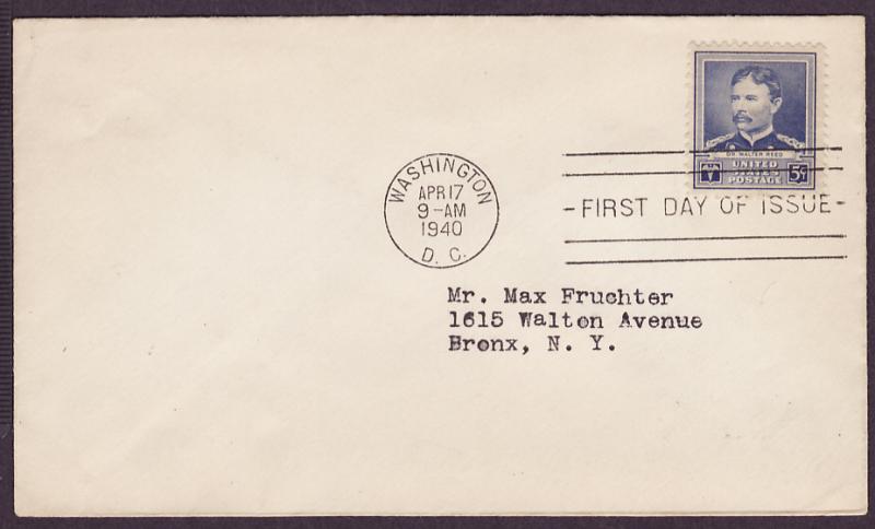  877 Dr. Walter Reed uncacheted FDC