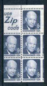1393B - USA - Eisenhower Miscut Booklet Pane Error