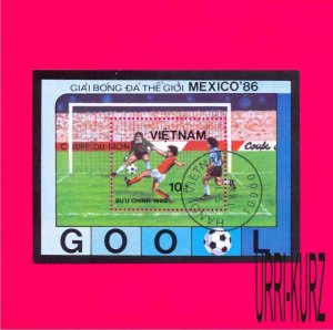 VIETNAM 1985 Sport Football Soccer World Cup Mexico-1986 s-s Sc1583 Mi Bl.43