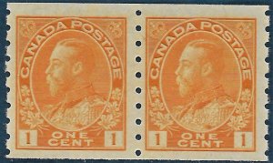 Canada #126 pair NH Die II, Cat. Val. $49.00+