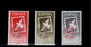 Spain Scott #987-89, Singles 1961 Complete FVF MNH