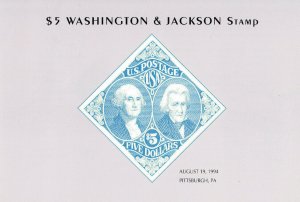 Signed USPS First Day Ceremony Program #2592 $5 Washington Jackson FDOI APS 1994 