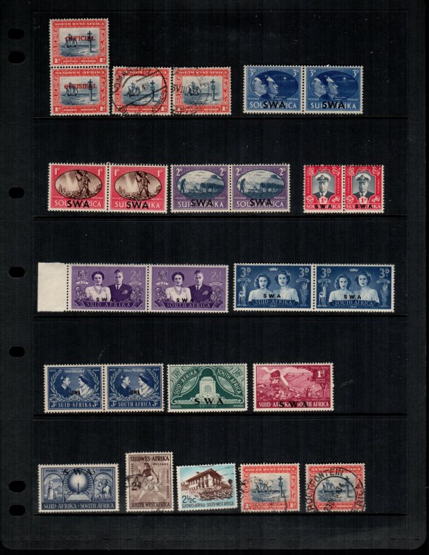 South West Africa  14 different used and MNH