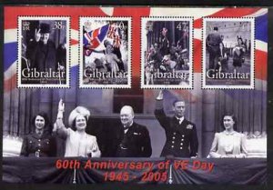 GIBRALTAR - 2005 - VE Day, 60th Anniv - Perf Min Sheet - Mint Never Hinged